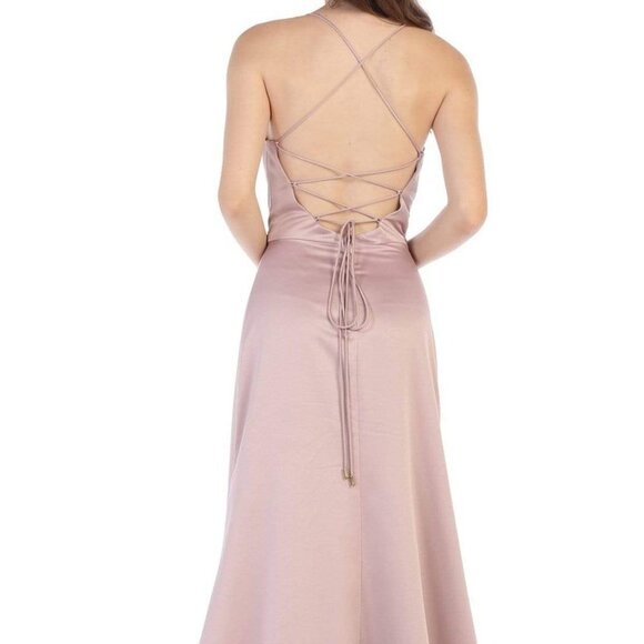 NWT May Queen MQ1594 Satin Prom Dress Purple Size 2 - Picture 2 of 10